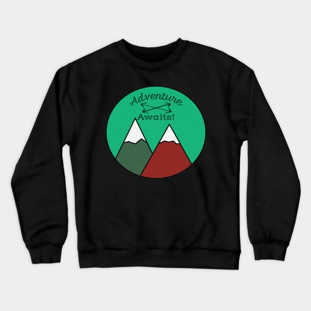 Awesome Adventure Awaits Mountain Peaks Design Crewneck Sweatshirt by Hedgie Designs